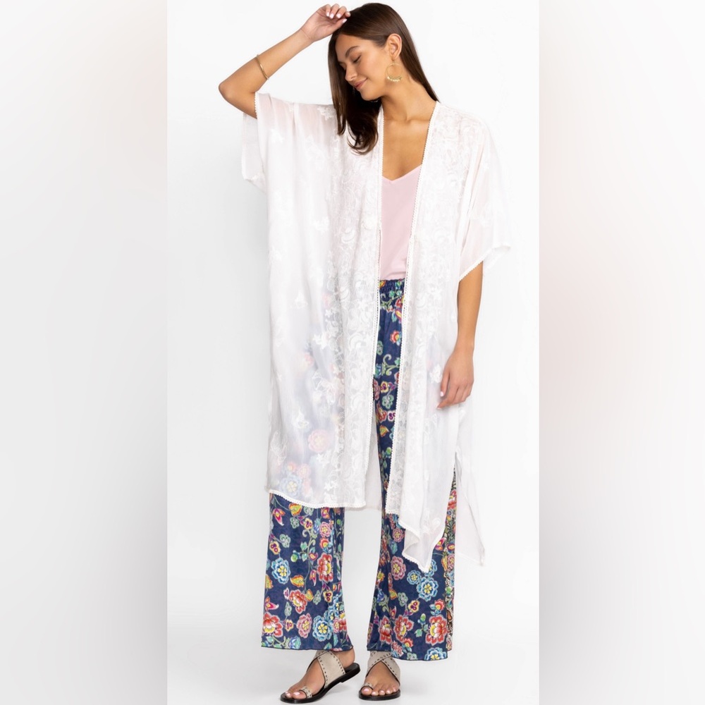 Johnny Was Sea Georgia White Kimono